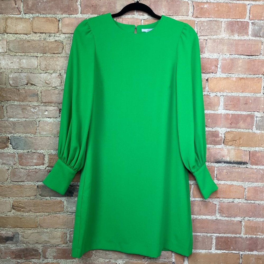 H&M Green, Puff Sleeve, Short Dress, Size 4 - Picture 2 of 5